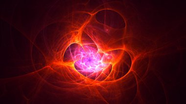 Soyut fraktal ışık arkaplanı 3 boyutlu oluşturuluyor