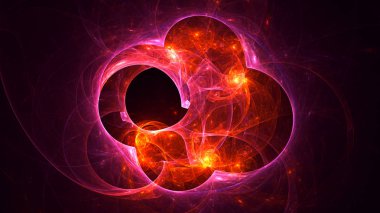 Soyut fraktal ışık arkaplanı 3 boyutlu oluşturuluyor