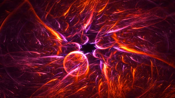 Soyut fraktal ışık arkaplanı 3 boyutlu oluşturuluyor