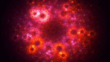 Soyut fraktal ışık arkaplanı 3 boyutlu oluşturuluyor