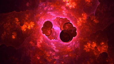 Soyut fraktal ışık arkaplanı 3 boyutlu oluşturuluyor