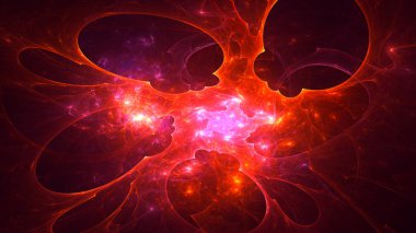 Soyut fraktal ışık arkaplanı 3 boyutlu oluşturuluyor