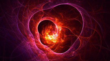 Soyut fraktal ışık arkaplanı 3 boyutlu oluşturuluyor