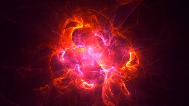 Soyut fraktal ışık arkaplanı 3 boyutlu oluşturuluyor