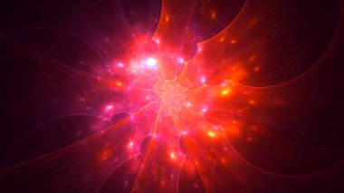 Soyut fraktal ışık arkaplanı 3 boyutlu oluşturuluyor