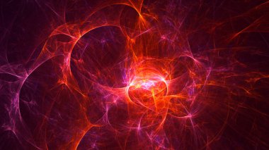 Soyut fraktal ışık arkaplanı 3 boyutlu oluşturuluyor