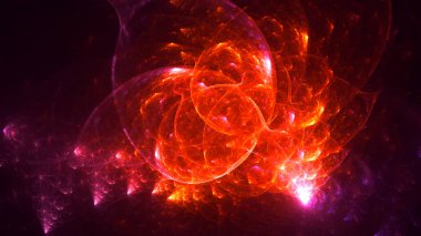 Soyut fraktal ışık arkaplanı 3 boyutlu oluşturuluyor