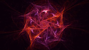 Soyut fraktal ışık arkaplanı 3 boyutlu oluşturuluyor