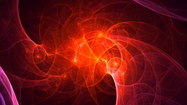 Soyut fraktal ışık arkaplanı 3 boyutlu oluşturuluyor