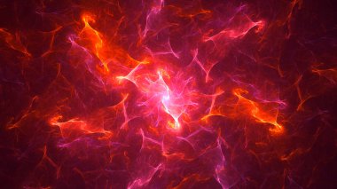 Soyut fraktal ışık arkaplanı 3 boyutlu oluşturuluyor