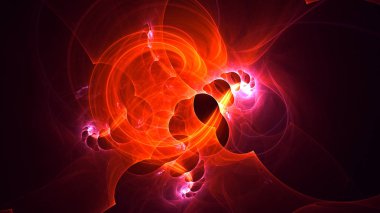 Soyut fraktal ışık arkaplanı 3 boyutlu oluşturuluyor