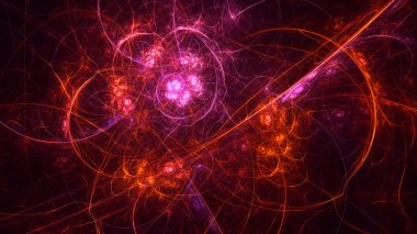 Soyut fraktal ışık arkaplanı 3 boyutlu oluşturuluyor