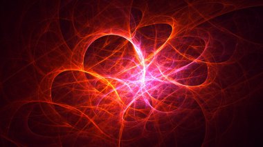 Soyut fraktal ışık arkaplanı 3 boyutlu oluşturuluyor