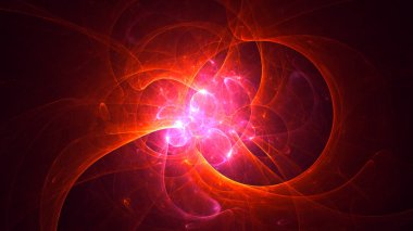 Soyut fraktal ışık arkaplanı 3 boyutlu oluşturuluyor