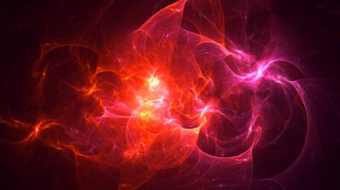 Soyut fraktal ışık arkaplanı 3 boyutlu oluşturuluyor