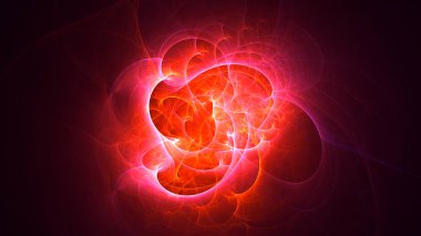 Soyut fraktal ışık arkaplanı 3 boyutlu oluşturuluyor