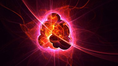 Soyut fraktal ışık arkaplanı 3 boyutlu oluşturuluyor