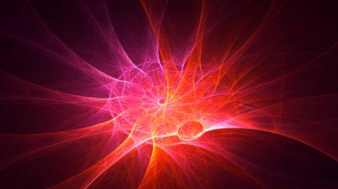 Soyut fraktal ışık arkaplanı 3 boyutlu oluşturuluyor