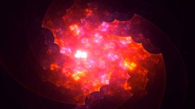 Soyut fraktal ışık arkaplanı 3 boyutlu oluşturuluyor