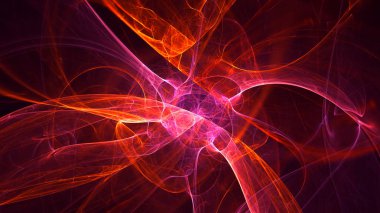 Soyut fraktal ışık arkaplanı 3 boyutlu oluşturuluyor