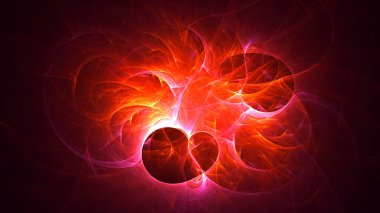 Soyut fraktal ışık arkaplanı 3 boyutlu oluşturuluyor