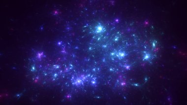 Soyut fraktal ışık arkaplanı 3 boyutlu oluşturuluyor