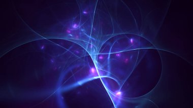 Soyut fraktal ışık arkaplanı 3 boyutlu oluşturuluyor