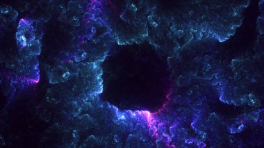 Soyut fraktal ışık arkaplanı 3 boyutlu oluşturuluyor