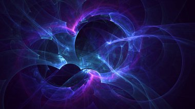 Soyut fraktal ışık arkaplanı 3 boyutlu oluşturuluyor