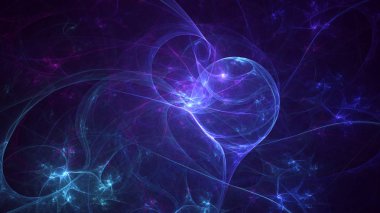 Soyut fraktal ışık arkaplanı 3 boyutlu oluşturuluyor