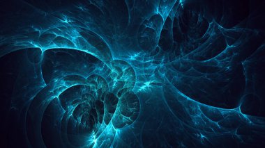 Soyut fraktal ışık arkaplanı 3 boyutlu oluşturuluyor