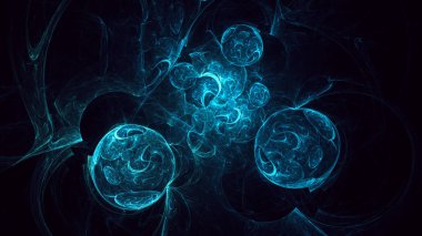 Soyut fraktal ışık arkaplanı 3 boyutlu oluşturuluyor