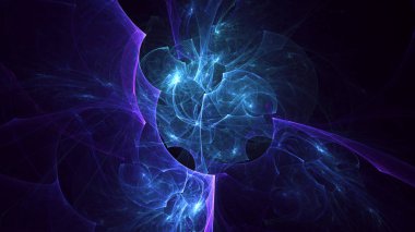 Soyut fraktal ışık arkaplanı 3 boyutlu oluşturuluyor