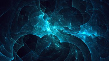 Soyut fraktal ışık arkaplanı 3 boyutlu oluşturuluyor