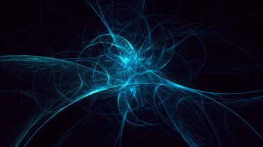 Soyut fraktal ışık arkaplanı 3 boyutlu oluşturuluyor