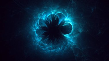 Soyut fraktal ışık arkaplanı 3 boyutlu oluşturuluyor