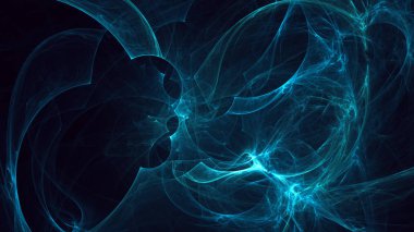 Soyut fraktal ışık arkaplanı 3 boyutlu oluşturuluyor