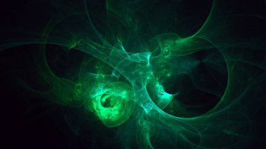Soyut fraktal ışık arkaplanı 3 boyutlu oluşturuluyor