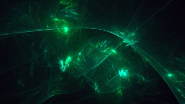 Soyut fraktal ışık arkaplanı 3 boyutlu oluşturuluyor