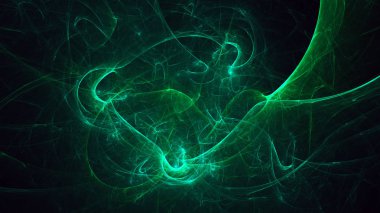 Soyut fraktal ışık arkaplanı 3 boyutlu oluşturuluyor