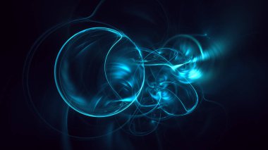 Soyut fraktal ışık arkaplanı 3 boyutlu oluşturuluyor