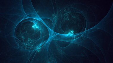 Soyut fraktal ışık arkaplanı 3 boyutlu oluşturuluyor