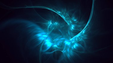 Soyut fraktal ışık arkaplanı 3 boyutlu oluşturuluyor