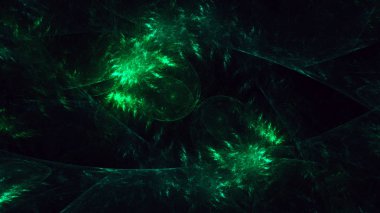 Soyut fraktal ışık arkaplanı 3 boyutlu oluşturuluyor