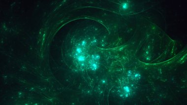 Soyut fraktal ışık arkaplanı 3 boyutlu oluşturuluyor