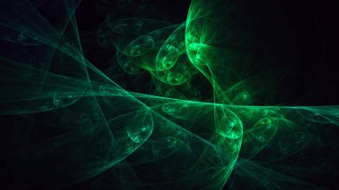 Soyut fraktal ışık arkaplanı 3 boyutlu oluşturuluyor