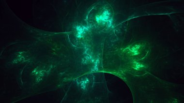 Soyut fraktal ışık arkaplanı 3 boyutlu oluşturuluyor