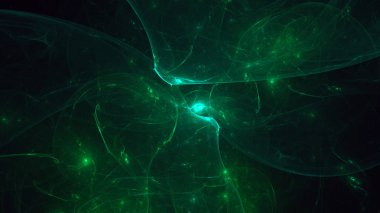 Soyut fraktal ışık arkaplanı 3 boyutlu oluşturuluyor