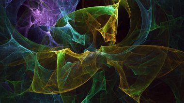 Soyut fraktal ışık arkaplanı 3 boyutlu oluşturuluyor