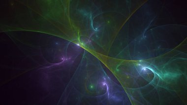 Soyut fraktal ışık arkaplanı 3 boyutlu oluşturuluyor
